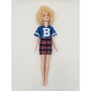 Barbie Fashionistas #91 Varsity Plaiditude Mattel Albino Doll Jersey Skirt